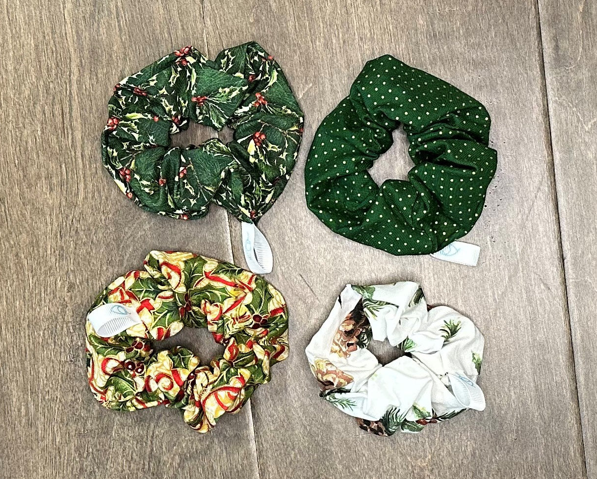 Pinecones & Holly Scrunchies
