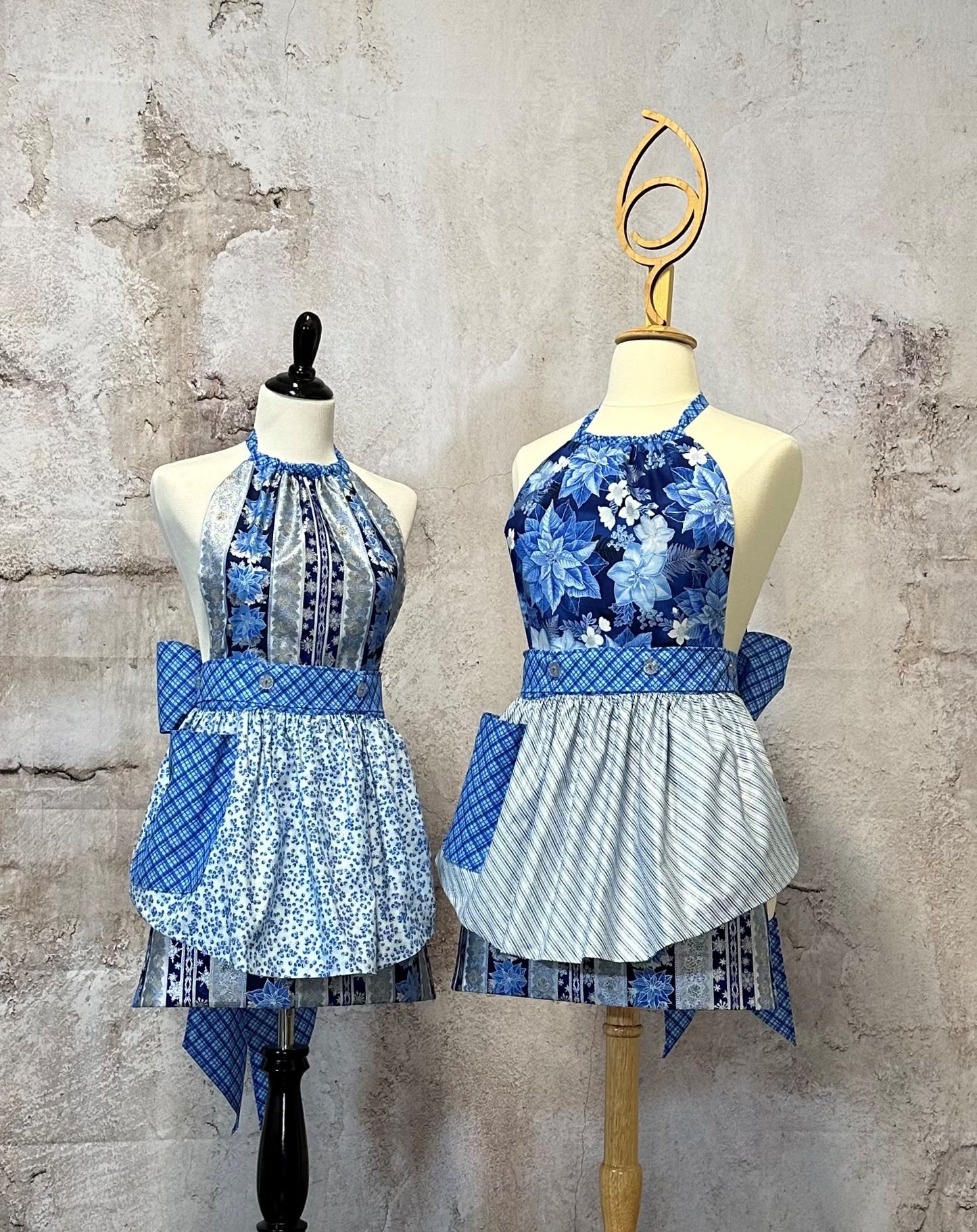 Sterling Blue Poinsettias Deby's Diva Apron™