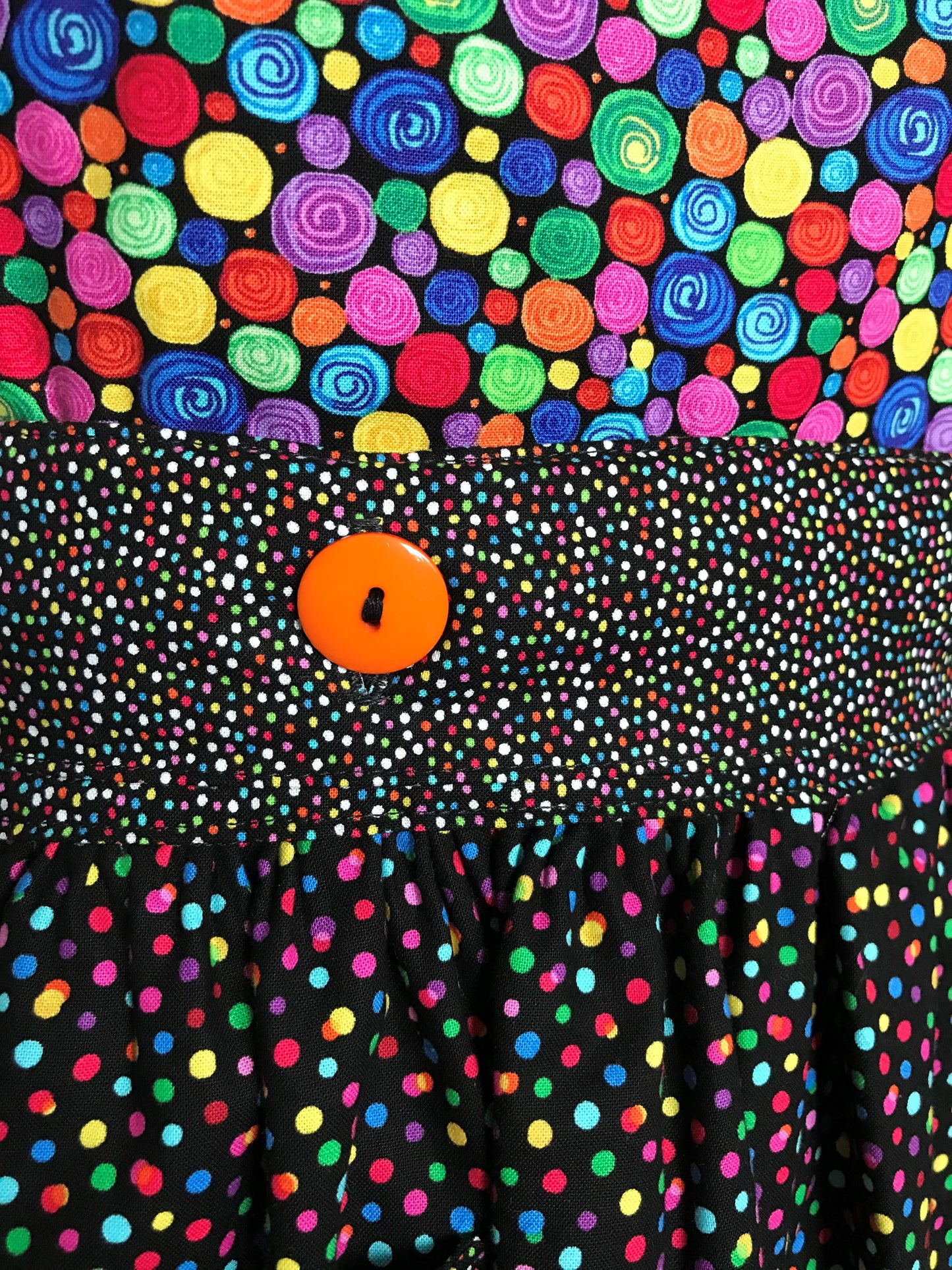 Deby’s Diva Apron™ is a patent pending convertible kitchen apron that can be worn 24 different ways by using the buttons on the waistband to flip, add or subtract the bib and both apron front and back. Featuring generously sized pockets, 100% high quality cotton fabric, and long waist and neck ties to make this apron well suited for most figures. A vibrant apron of many colors to brighten any day.